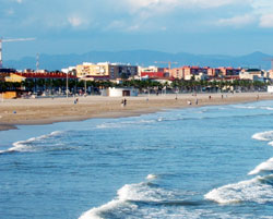 Playa (Beach) de Las Arenas and Cabanyal - in Valencia, Spain