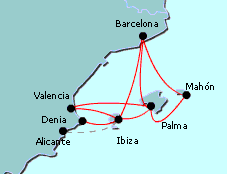 Boat and Ferry to Ibiza, Palma, Mallorca from Valencia and Denia