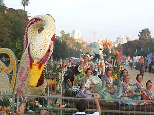 Batalla de las Flores (Battle of the Flowers) during Feria de Julio (July Fair) in Valencia, Spain