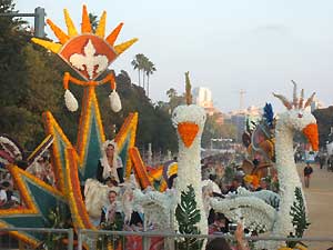 Batalla de las Flores (Battle of the Flowers) during Feria de Julio (July Fair) in Valencia, Spain