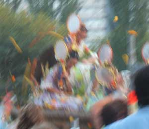 Batalla de las Flores (Battle of the Flowers) during Feria de Julio (July Fair) in Valencia, Spain