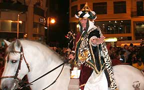 Christmas Fiesta for children Three Kings in Valencia, Spain