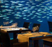 Submarino - exclusive fusion restaurant in Valencia, Spain, where you eat surrounded by marine life. Part of the City of Arts and Sciences.